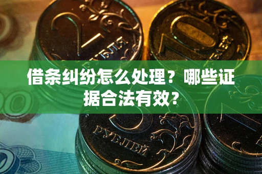 济南借条纠纷怎么处理？哪些证据合法有效？